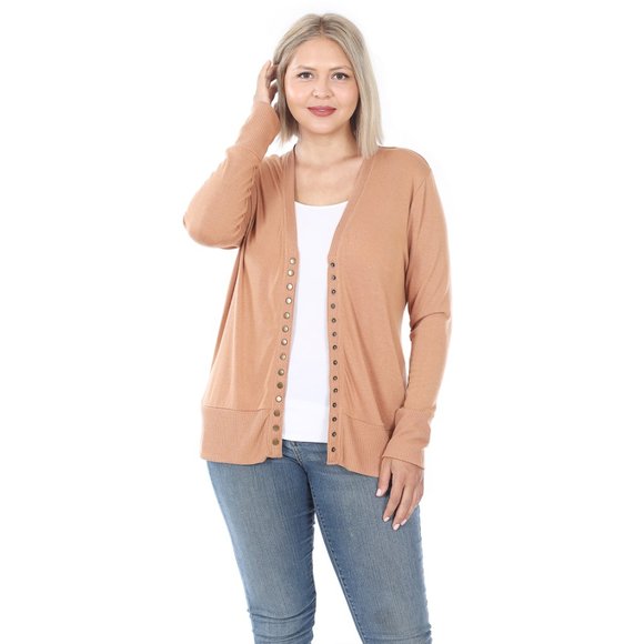 Zenana Button Down Wool Cardigan Sweater